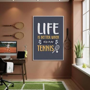 Imagem de Quadro A Vida É Melhor Com Tênis-70X50Cm Mold Preta - Quadros On-Line