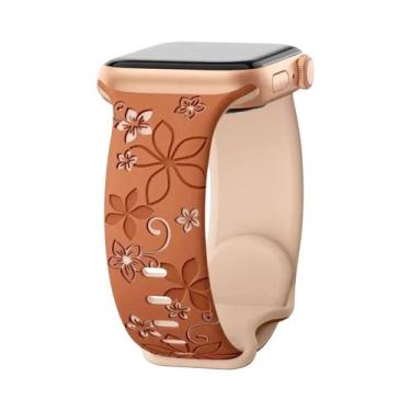 Imagem de Pulseira De Silicone Gravada Para Apple Watch Série 9 7 6 5 4 3 2 1 SE