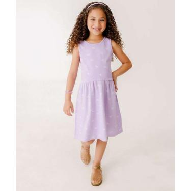 Imagem de Vestido Infantil Sem Manga Laços Marisa Tam 4 a 10-24017, Lilás, 4