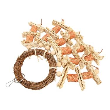 Imagem de Acouto Brinquedo Multifuncional para Mastigar Pássaros - Espigas de Milho Escalando e Exercitando Papagaios, Periquitos, Pombinhos e Calopsitas - Materiais Seguros e Não Tóxicos, Aliviam o Tédio e