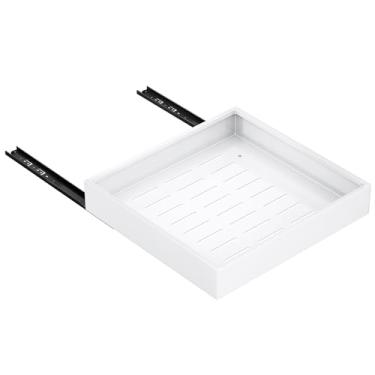 Imagem de Organizador de armário removível, 53 cm de profundidade, 50,8 cm de largura, extensão total, gavetas deslizantes fixas com nano adesivo, prateleiras de enrolar armário deslizante para cozinha