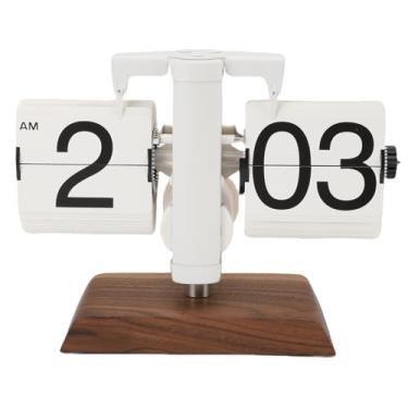 Imagem de Cryfokt Relógio de Mesa Mecânica, Relógio de Mesa Atraente Ajustável 12h para a Sala de Exames (Branco)