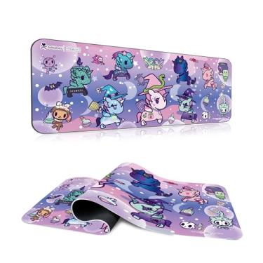 Imagem de Tokidoki Unicorno Mouse Pad Grande Gaming Computador Mouse Pad Teclado Estendido Acessórios de Mesa para Computador de Escritório Laptop (Mystic Magic Unicorno 80 x 30 cm)