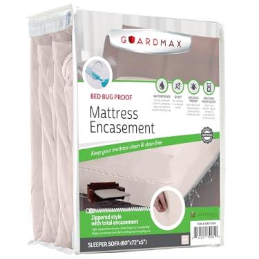 Imagem de Guardmax Capa de colchão com zíper para sofá de malha de jérsei – Protetor de colchão à prova d'água e à prova de percevejos – Roupa de cama com zíper confortável, macia e silenciosa – À prova de