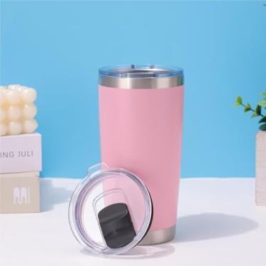 Imagem de CWPJUNDGP Caneca de carro de aço inoxidável de 590 ml, caneca de carro de camada dupla, isolamento térmico, isolamento térmico, copo mestre de gelo, grande capacidade