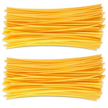 Imagem de Lyrow 120 peças de palitos de espaguete de cera de abelha para decoração de ovo de Páscoa ucraniano Pysanky triplo transparente adequado para giz de cera quente ovo de Páscoa decoração de férias