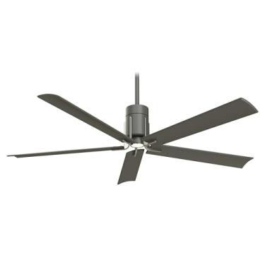 Imagem de Minka-Aire Ventilador de teto F684L-GI/BN Clean de 150 polegadas com luz LED 10W integrada e motor CC em ferro cinza/acabamento em níquel escovado