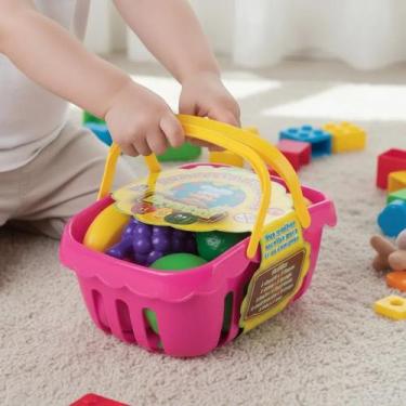 Imagem de Cesta De Frutas Infantil Ou Legumes De Brinquedo - Braskit
