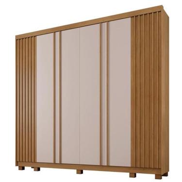 Imagem de Guarda-Roupa Arezzo com 6 Portas de Cinamomo e Off White - Benetil Móveis