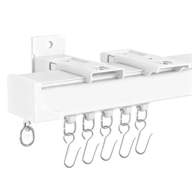 Imagem de Cortina pesada de teto ou parede, fácil de instalar, espessa, atualizada, 15,16 m, branca com gancho e faixa à prova de som, faixa de cortina adequada para guarda-roupa, divisória de quarto, trailer