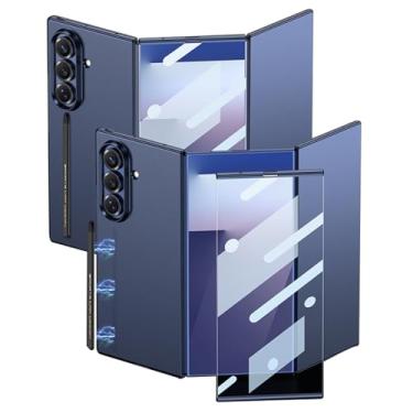 Imagem de POYUFRG Capa fina para Samsung Galaxy ZTriFold, capa antiarranhões fosca com caneta de vidro temperado proteção de tela com tudo incluído, azul, ZTriFold