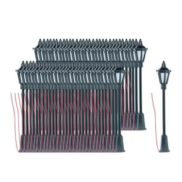 Imagem de Colaxi Poste de luz em escala 1:87 (HO) para brincadeiras de faz de conta, iluminação externa em miniatura, modelo de mini poste de luz para cenários de, 60 Peças