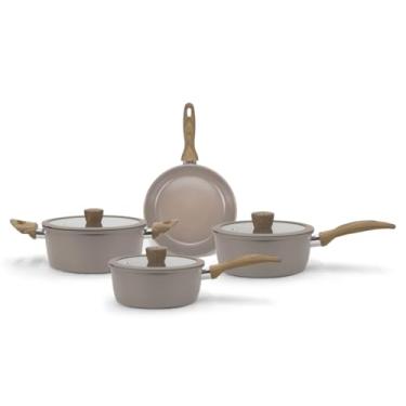 Imagem de JOGO DE PANELA 4 PÇS C/REVISTIMENTO CERAMICO BEGE