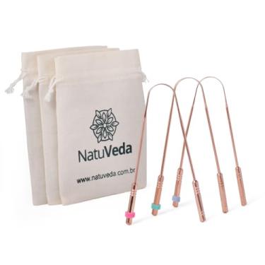 Imagem de Raspador de Lingua Cobre Puro Ayurveda - Kit com 3 Raspadores
