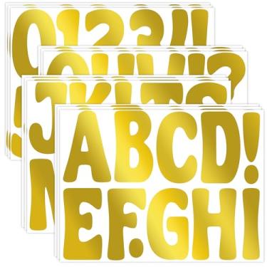 Imagem de 129 peças adesivos de letras grandes para quadro de avisos, letras do alfabeto, adesivos de vinil à prova d'água, autoadesivos, para cartaz, caixa de correio, artesanato, sala de aula, decoração de