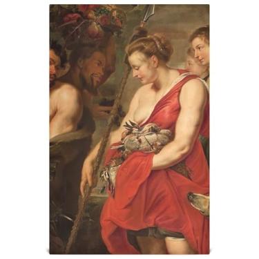 Imagem de Joisal Rubens Painting Toalhas de prato Diana Hunt para cozinha Toalhas de mão decorativas de chá fofas para lavar pratos reutilizáveis absorventes 45 x 71 cm, pacote com 4
