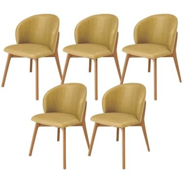 Imagem de Kit 05 Cadeiras de Jantar e Estar Living Estofada Mia L02 Couríssimo Fendi - Lyam Decor