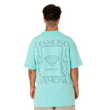 Imagem de Camiseta Diamond Square Tee A24DMPA004 Blue-Masculino