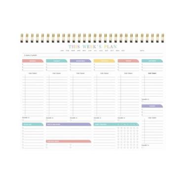 Imagem de Bloco De Planejamento Sem Data Minimalista Semanal Com Rastreador De H