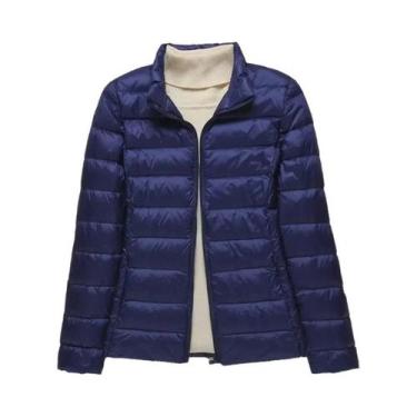 Imagem de Jaqueta Feminina Slim Fit De Pluma De Pato Branca Moda Inverno Portáti