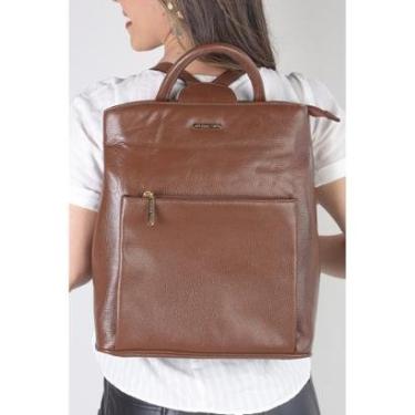 Imagem de Mochila bolsa slim couro liso antifurto Lavínia-Feminino