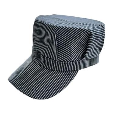 Imagem de UGKIamous Childs Train Conductor Hat Engineer Cap-Kids Dress Up Kit for Train Themed Birthday Party,Halloween,Costume Party,Christmas (Blue and white)