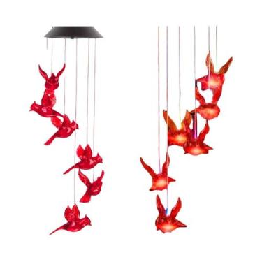 Imagem de Luminária Solar De Borboleta, Libélula E Beija-flor Com Mudança De Cor