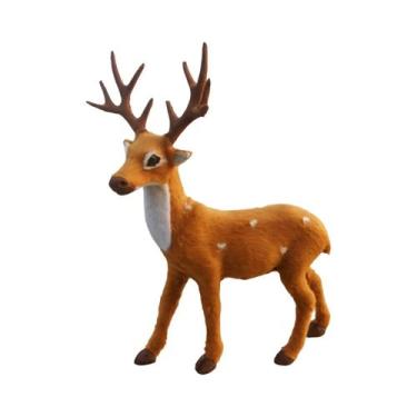 Imagem de Figuras De Rena De Natal 15-35cm Simulação Miniaturas De Casa E Jardim