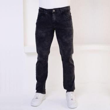 Imagem de Calça Masculina Tradicional Black Com Jeans Marmorizado New - Ss Jeans