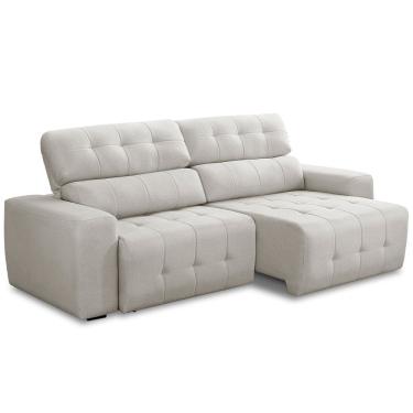 Imagem de Sofá 3 Lugares Retrátil Reclinável Para Sala de Estar 250cm Udine F04 Linho Cinza Claro - Lyam Decor