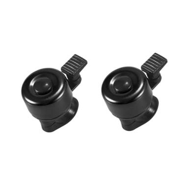 Imagem de Sino de bicicleta 2 pacotes com som melodioso alto clássico mini sino de bicicleta para crianças adultos buzina para scooter, mtb, bmx(2pcs black)