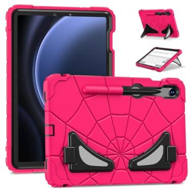 Imagem de Capa infantil para Samsung Galaxy Tab S7/S8/S9/FE 27.9 cm (2023), capa para tablet de desenho animado à prova de choque com alça de ombro para tablet Samsung SM-X710