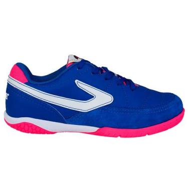 Imagem de Chuteira Futsal Topper Top Titanium X Infantil Azul, Azul pink branco,