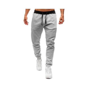 Imagem de Calças Jogger Masculinas De Cor Pura 2024 Moda Academia Fitness Casual