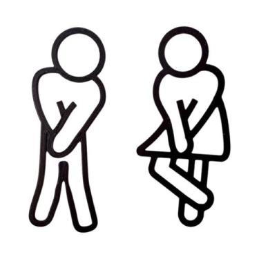 Imagem de Placas De Sinalização Modernas Para Portas De Banheiro Masculino E Fem