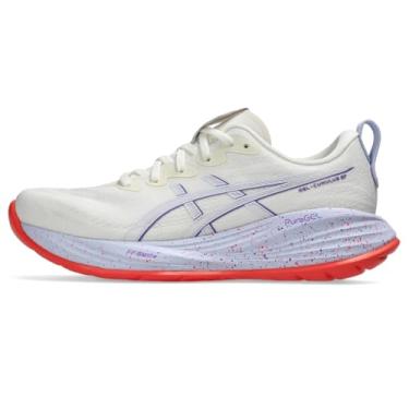Imagem de ASICS Tênis de corrida feminino Gel-Cumulus 27, Creme/Edo roxo, 39