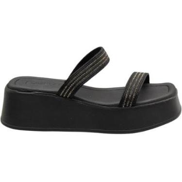 Imagem de Tamanco Anabela Beira Rio Tira Pronta Wires Strass Feminina-Feminino