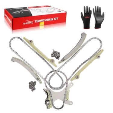 Imagem de YA-MAYPAY Kit de corrente de sincronização de motor 10 peças com tensor e guia compatível com Aspen, Durango, Dodge e Chrysler - Ram 1500 2500, Grand Cherokee, Commander - V8 4.7L (AMP-S0304-A)