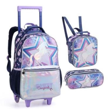 Imagem de Kit Mochila Lancheira Estojo Infantil Feminino Cowgirls-Feminino