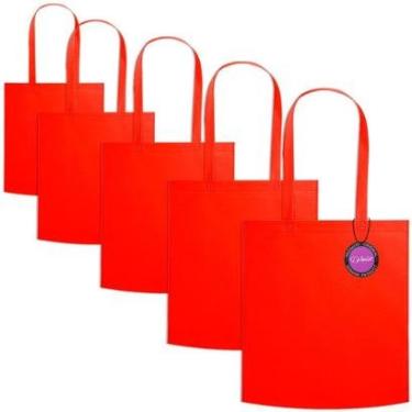 Imagem de Kit 5x Sacola Ecobag em TNT Premium 37x41cm Termo Selado Malta TopGet-Unissex