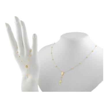 Imagem de Conjunto Gargantilha Pulseira Terço 45 Cm 3 Mm Ouro 18k 750 - JOIE JOI