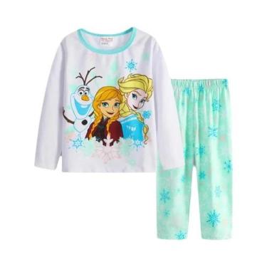 Imagem de Conjunto De Pijamas De Algodão Para Crianças Estilo Frozen Elsa Anna R