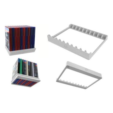 Imagem de Suporte Mesa Para 10 Dvds Ou Jogos Ps5 Organização Setup - PEKO, Branc