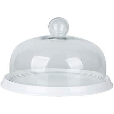 Imagem de Suporte de bolo de cúpula com tampa, capa de vidro para preservação de alimentos domésticos, salada, queijo, cobertura contra poeira, sobremesa, hambúrguer, bandeja decorativa, suporte para bolo