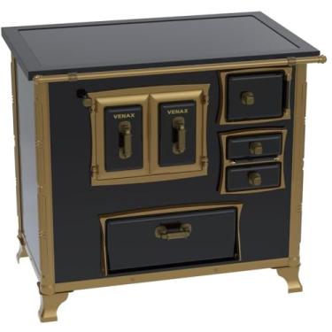 Imagem de Fogão a Lenha GII N 2 Renaissance Premium Preto Saida Esquerda