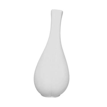 Imagem de KiBcsLic Vaso de flores para decoração de casa, peça central criativa e moderna, vaso de cerâmica imitando estilo nórdico para mesa de escritório, enfeite de, White L