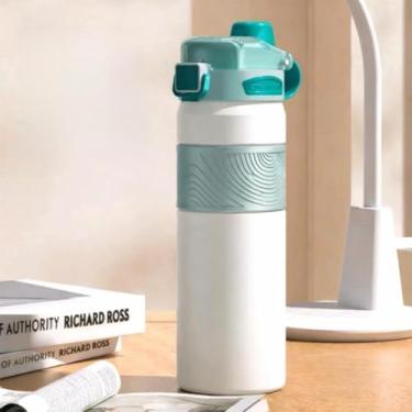 Imagem de Garrafa Térmica de Aço Inox 800ml Boca Larga Alta Capacidade Mantém Bebidas Quentes e Frias Ideal para Academia Escritório e Viagens (BRANCA)