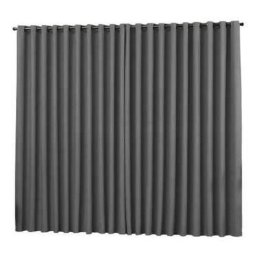 Imagem de Cortina Para Sala Em Tecido Semi Blackout Cinza 6,00X2,80