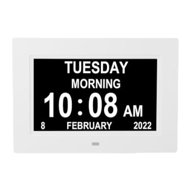 Imagem de Generic Relógio Digital para Idosos, Mesa Com Display Grande de 7 Polegadas, Montagem na Parede Com 12 Lembretes Personalizados, Níveis de Brilho Ajustáveis ​​para Idosos, Branco (Plugue dos EUA)