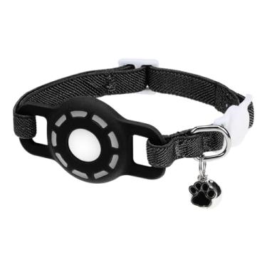 Imagem de DILLYBUD Coleira para gatos AirTag, coleira elástica para rastreador de gatos com suporte Apple Air Tag para meninos e meninas, coleiras elásticas de rastreamento GPS para gatinhos e filhotes